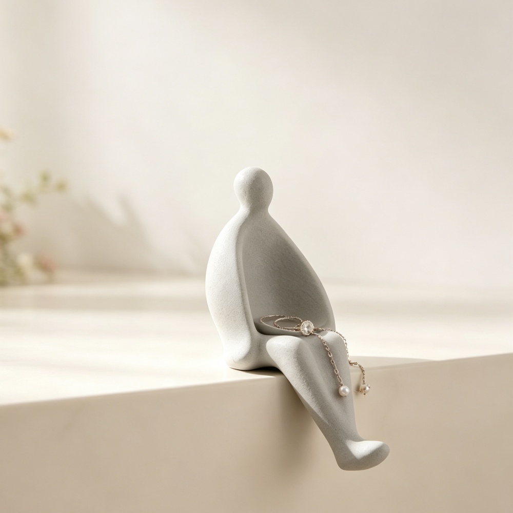 3D Printing Ring Holder - 3D-gedruckter grauer Schmuckständer in Form einer