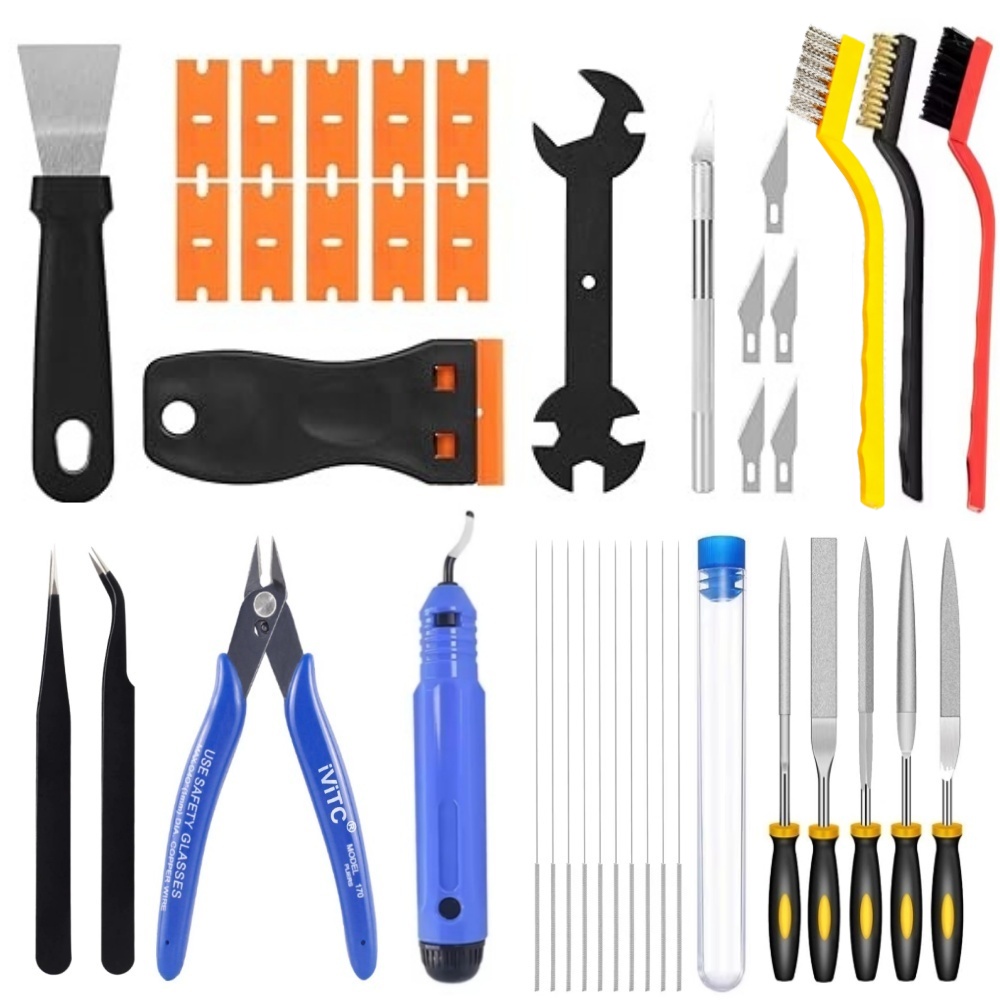 3D Printing Files - 40-teiliges 3D-Drucker-Werkzeugset, Schaber, Feilen, Drahtschneider, Bastelmesser,