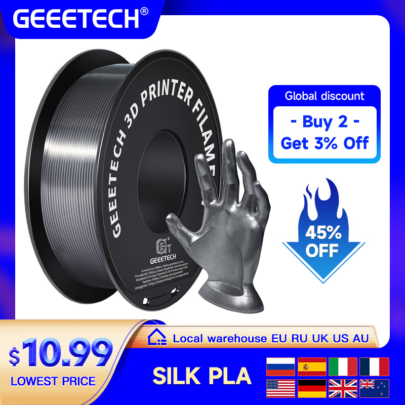 Abs Filament Spool - Geeetech 1 kg 1,75 mm Seiden-PLA-Filament