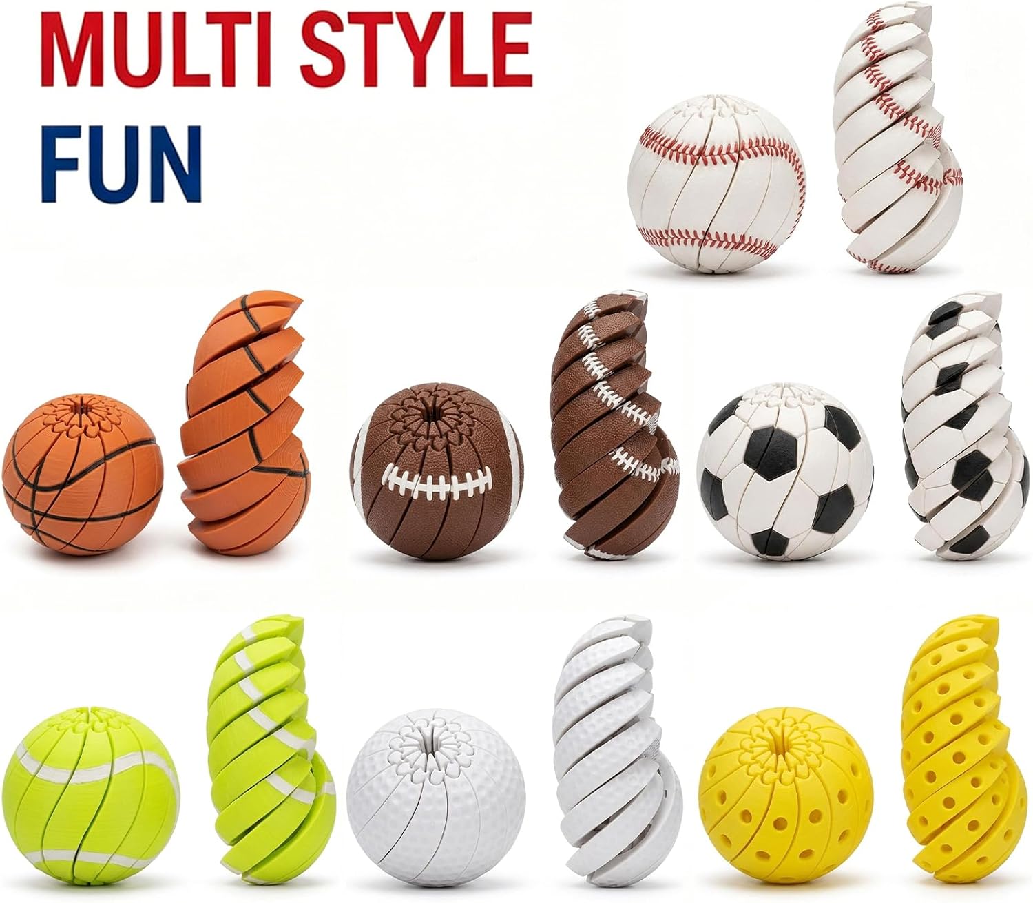 3D Printing Table - Baseball-Fidget-Ball-Spielzeug, 3D-gedruckt, drehbar, Stressabbau, Schreibtisch-Fidget, tragbar,