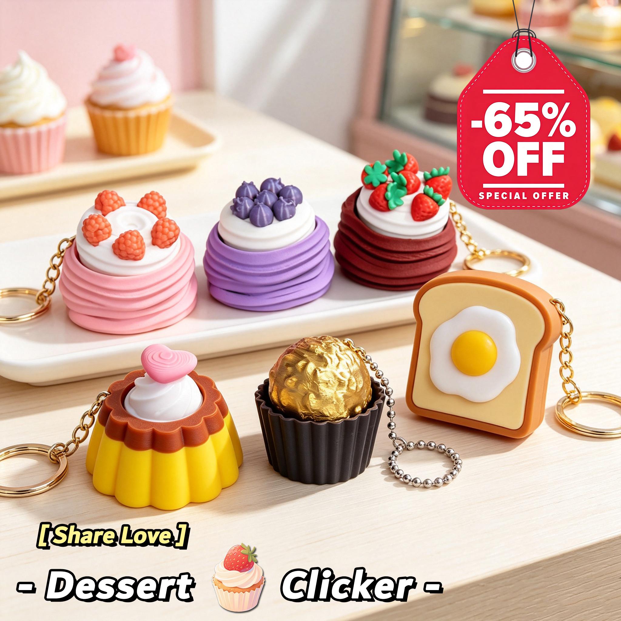 3D Printing Link - Cheesecake-Tastatur-Schlüsselanhänger, 3D-gedruckter Dumpling-Fidget-Clicker, Tastenkappe mit klarem