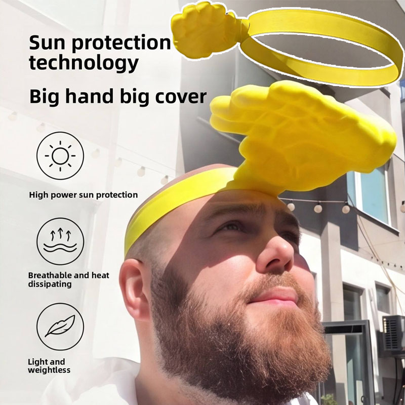 3D Printing Foto - Lustiger 3D-gedruckter Handflächen-Schirmhut, kreativer handförmiger Stirnband-Sonnenhut,