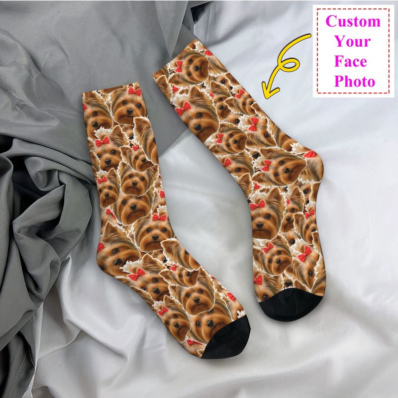 3D Printing Designing - Süße Herren-Socken mit personalisiertem Hundegesicht, individuelle