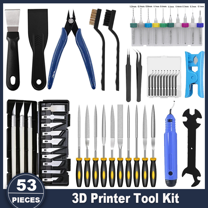3D Printing Files - 3D-Drucker-Werkzeugset, 53-teiliges Zubehör für alle FDM/SLA-Drucker,