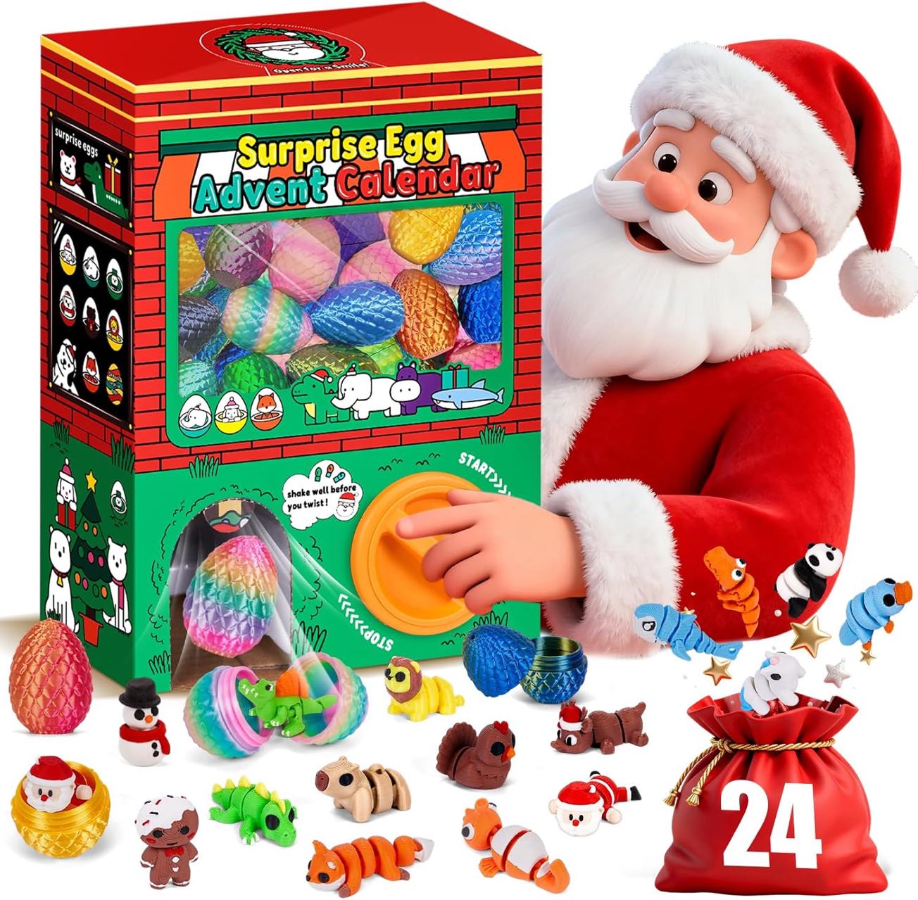 3D Printing Fidget Toys - 24 Stück 3D-Gedruckte Überraschungseier Blind Box