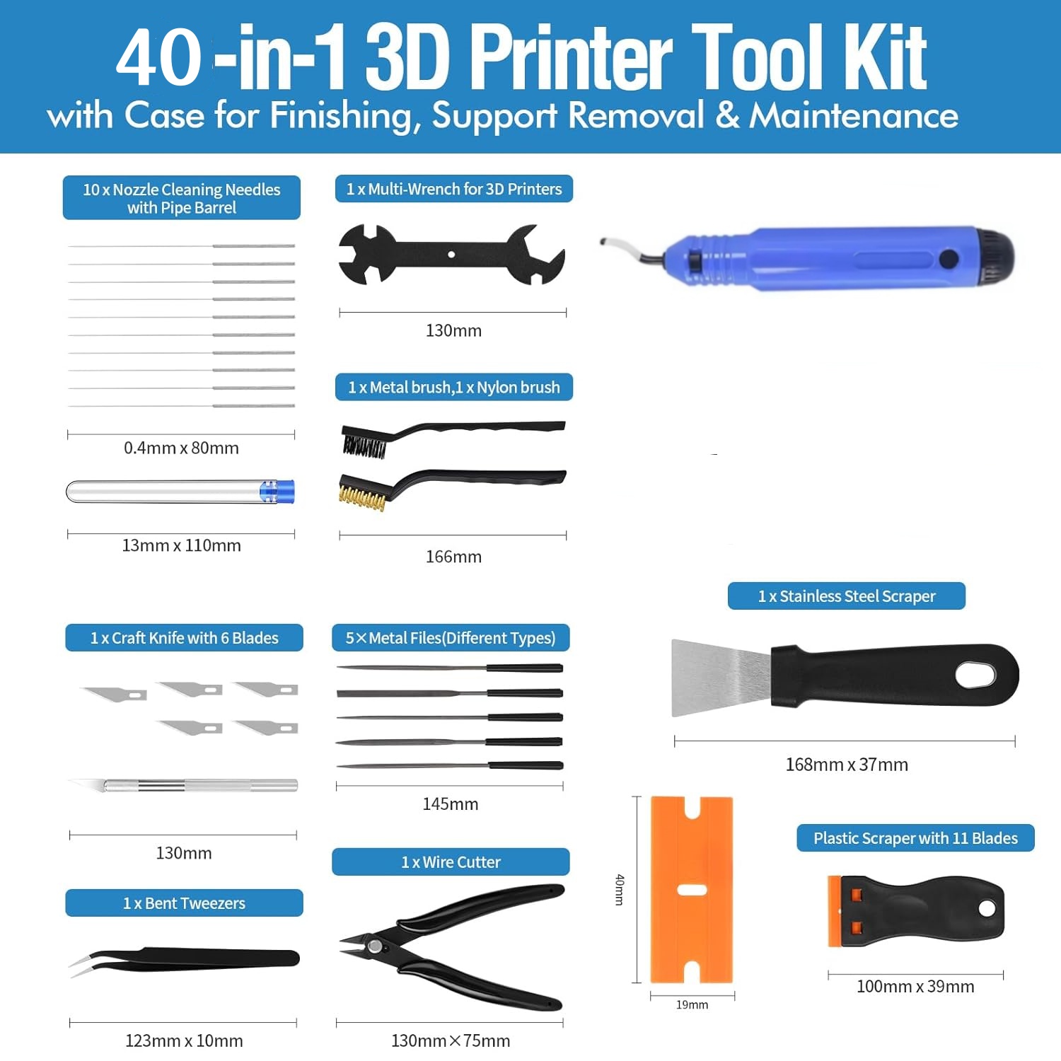40-teiliges 3D-Drucker-Werkzeu – 3D Printing Files Bewertung und Preis