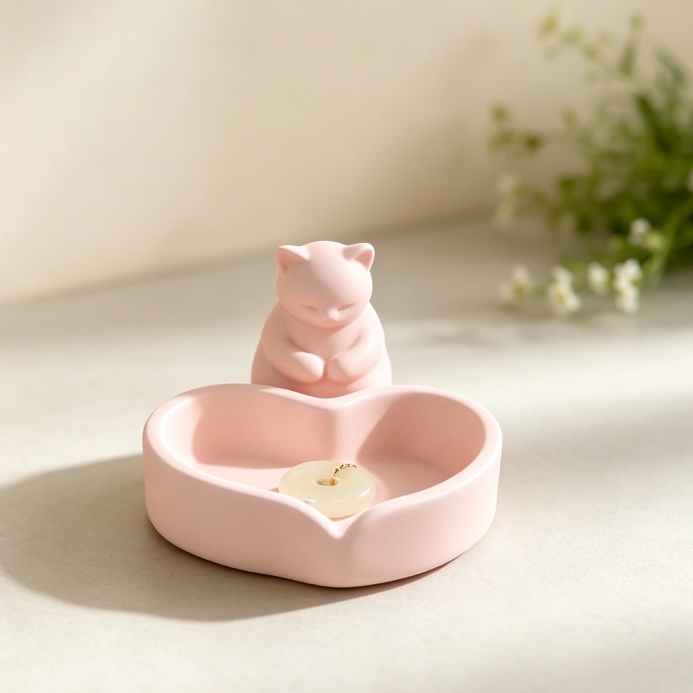 3D-gedruckte rosa Katze mit He – 3D Printing Ring Holder Bewertung und Preis