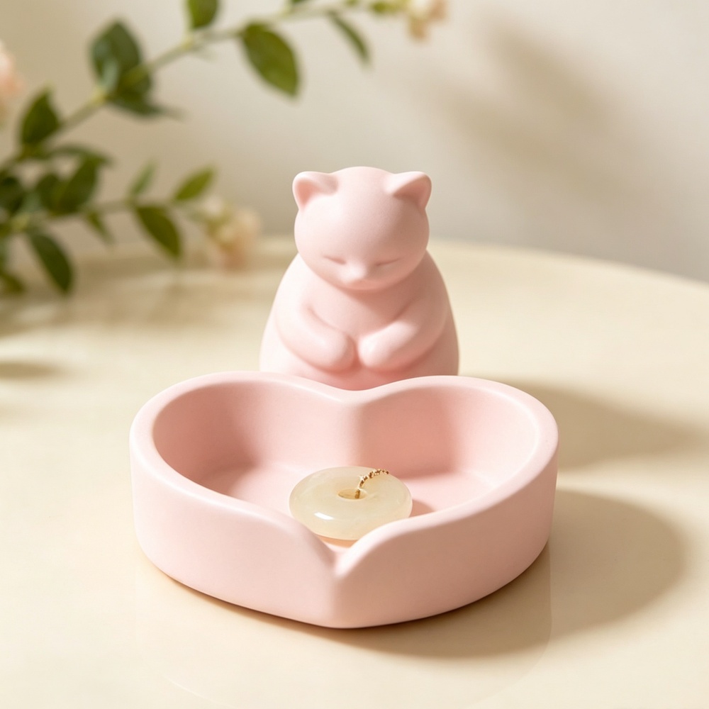 3D-gedruckte rosa Katze mit He – 3D Printing Ring Holder Bewertung und Preis