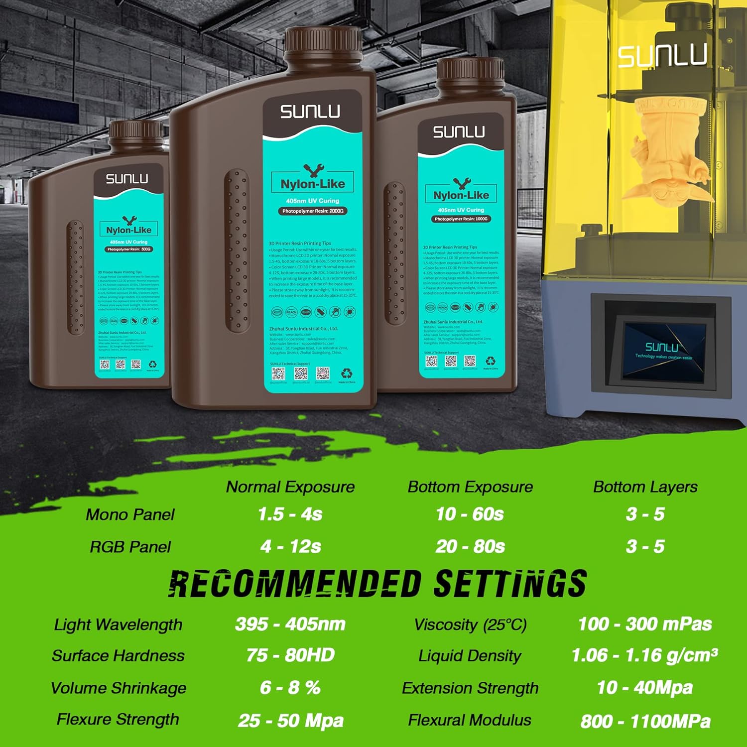 SUNLU 1 kg Nylonähnliches/Zähi – 3D Printing Uv Sensitive Resin Bewertung und Preis