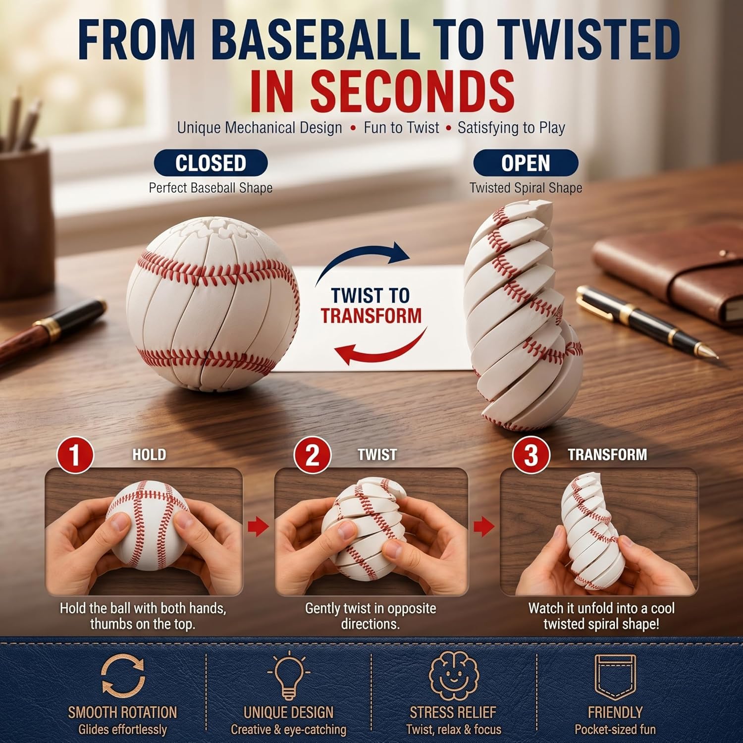 Baseball-Fidget-Ball-Spielzeug – 3D Printing Table Bewertung und Preis